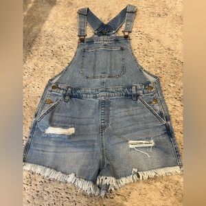 Wild Fable Denim Distressed Overalls Shorts